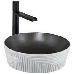 Lena E-W1502MKG 40x40 Cm Mat Koyu Gri-Beyaz Tezgah Üstü Lavabo