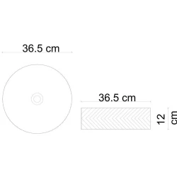 Lena E-W5002SB 36 Cm Mat Siyah-Beyaz Yuvarlak Tezgah Üstü Lavabo Hemen Al