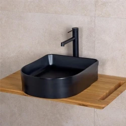Lena EH-5110MS 38x46 Cm Mat Siyah Tezgah Üstü Lavabo Hemen Al