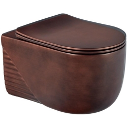 Lena ET-H5110C Mat Bakır Kanalsız Asma Klozet Takımı