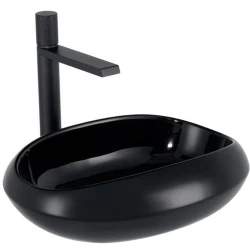 Lena EY-4710S 46x38 Cm Parlak Siyah Tezgah Üstü Lavabo Hemen Al