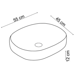 Lena EY-4712 55x45 Cm Tezgah Üstü Lavabo Hemen Al