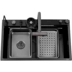 Lena L-ME75-3001NB Siyah Akıllı Mutfak Eviye Seti