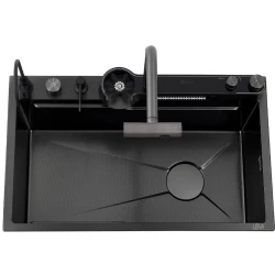 Lena L-ME75-3001NB Siyah Akıllı Mutfak Eviye Seti Hemen Al