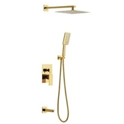 Newarc Aqua 3 Yönlü Mat Altın Ankastre Banyo Seti - 941111SM Hemen Al