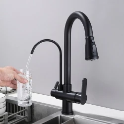 Newarc Newart Siyah Spiralli Arıtma Su Girişli Evye Bataryası - 150589SPB Hemen Al