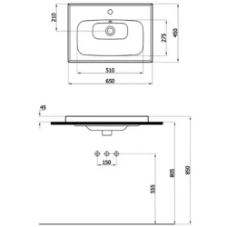 Newarc Newline 65x45 Cm Lavabo - NEW.L.065 Hemen Al