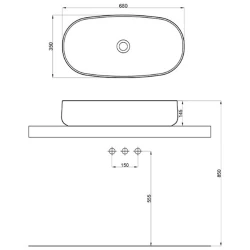 Newarc Nice 68x35 Cm Tezgah Üstü Lavabo - ART.L.005 Hemen Al