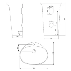 Newarc Stella Mat Siyah Monoblok Lavabo - STE.L.085MB Hemen Al