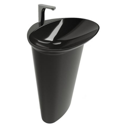 Newarc Stella Parlak Siyah Monoblok Lavabo - STE.L.085B
