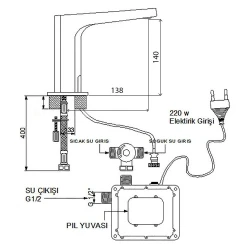 Newarc Teknofotoselli Aqua Fotoselli Lavabo Bataryası - 517523 Hemen Al