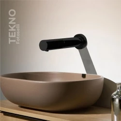 Newarc Teknofotoselli Siyah Ankastre Fotoselli Lavabo Bataryası - 513573B Hemen Al