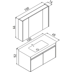 Orka Arno 100 Cm Parlak Beyaz Banyo Dolabı Takımı - 5008765 Hemen Al