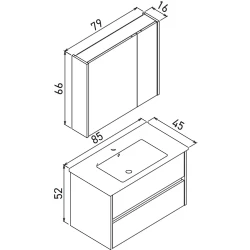 Orka Arno 85 Cm Parlak Kaşmir Banyo Dolabı Takımı - 5008785 Hemen Al