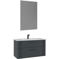 Orka Bari 100 Cm Mat Antrasit Banyo Dolabı Takımı - 5006583