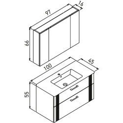 Orka Bari 100 Cm Mat Antrasit Banyo Dolabı Takımı - 5006595 Hemen Al