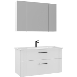 Orka Bari 100 Cm Mat Beyaz Banyo Dolabı Takımı - 5006592