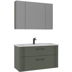 Orka Bari 100 Cm Mat Yeşil Banyo Dolabı Takımı - 5006593