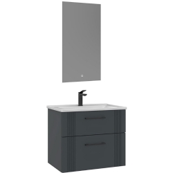 Orka Bari 65 Cm Mat Antrasit Banyo Dolabı Takımı - 5006575