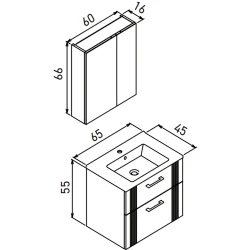 Orka Bari 65 Cm Mat Kaşmir Banyo Dolabı Takımı - 5006586 Hemen Al