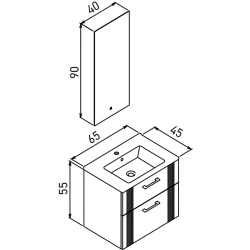 Orka Bari 65 Cm Mat Beyaz Banyo Dolabı Takımı - 5006572 Hemen Al