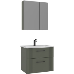 Orka Bari 65 Cm Mat Yeşil Banyo Dolabı Takımı - 5006585