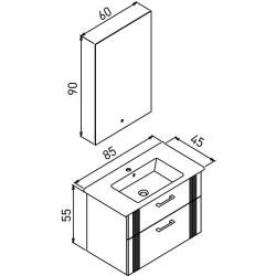 Orka Bari 85 Cm Mat Beyaz Banyo Dolabı Takımı - 5006576 Hemen Al