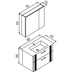 Orka Bari 85 Cm Mat Beyaz Banyo Dolabı Takımı - 5006588 Hemen Al