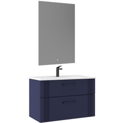 Orka Bari 85 Cm Mat Lacivert Banyo Dolabı Takımı - 5007154