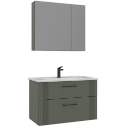 Orka Bari 85 Cm Mat Yeşil Banyo Dolabı Takımı - 5006589