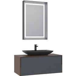 Orka Craft 100 Cm Ceviz-Antrasit Banyo Dolabı Takımı - 5000145