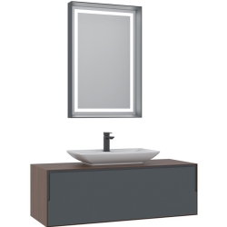 Orka Craft 120 Cm Ceviz-Antrasit Banyo Dolabı Takımı - 5003432