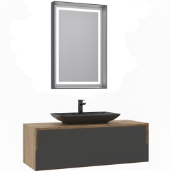 Orka Craft 120 Cm Meşe-Antrasit Banyo Dolabı Takımı - 5000146