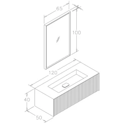 Orka Cube 120 Cm Mat Antrasit Banyo Dolabı Takımı Hemen Al