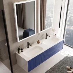 Orka Cube 160 Cm Mat Lacivert Banyo Dolabı Takımı Hemen Al