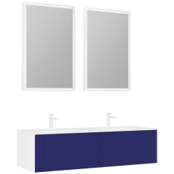 Orka Cube 160 Cm Mat Lacivert Banyo Dolabı Takımı