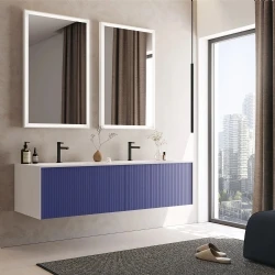 Orka Cube 160 Cm Mat Lacivert Banyo Dolabı Takımı Hemen Al
