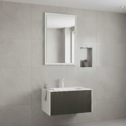 Orka Cube 80 Cm Mat Gri Banyo Dolabı Takımı Hemen Al