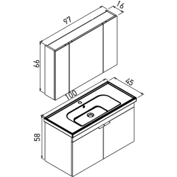 Orka Desna 100 Cm Budva Banyo Dolabı Takımı - 5008729 Hemen Al