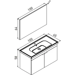 Orka Desna 100 Cm Mat Bej Banyo Dolabı Takımı - 5008752 Hemen Al