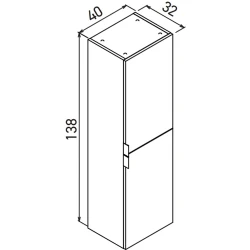 Orka Desna 40 Cm Mat Bej Boy Dolabı Hemen Al
