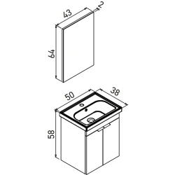 Orka Desna 50 Cm Mat Bej Banyo Dolabı Takımı - 5008559 Hemen Al