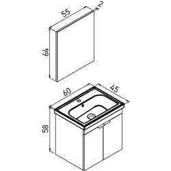 Orka Desna 60 Cm Mat Bej Banyo Dolabı Takımı - 5008564 Hemen Al
