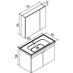 Orka Desna 90 Cm Mat Antrasit Banyo Dolabı Takımı - 5007934 Hemen Al