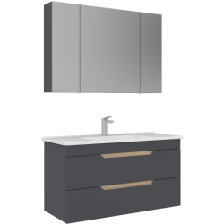 Orka Lena 100 Cm Mat Antrasit Banyo Dolabı Takımı - 5008040