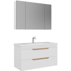 Orka Lena 100 Cm Mat Beyaz Banyo Dolabı Takımı - 5008795