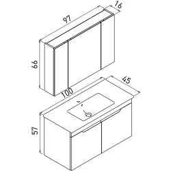 Orka Lena 100 Cm Mat Beyaz Banyo Dolabı Takımı - 5008798 Hemen Al