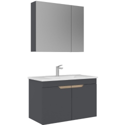 Orka Lena 85 Cm Mat Antrasit Banyo Dolabı Takımı - 5008024