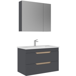 Orka Lena 85 Cm Mat Antrasit Banyo Dolabı Takımı - 5008036