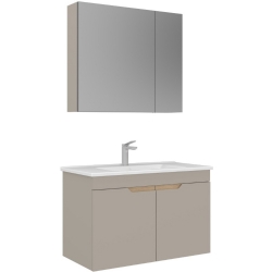 Orka Lena 85 Cm Mat Bej Banyo Dolabı Takımı - 5008003